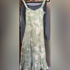 Rue Stiic Natalia Maxi Dress Green Floral
